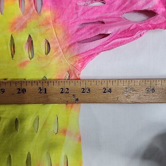 It's Better In The Bahamas‎ Freeport Spiral Tie Dye Fray Upcycle Rare T-Shirt XL - Picture 15 of 16